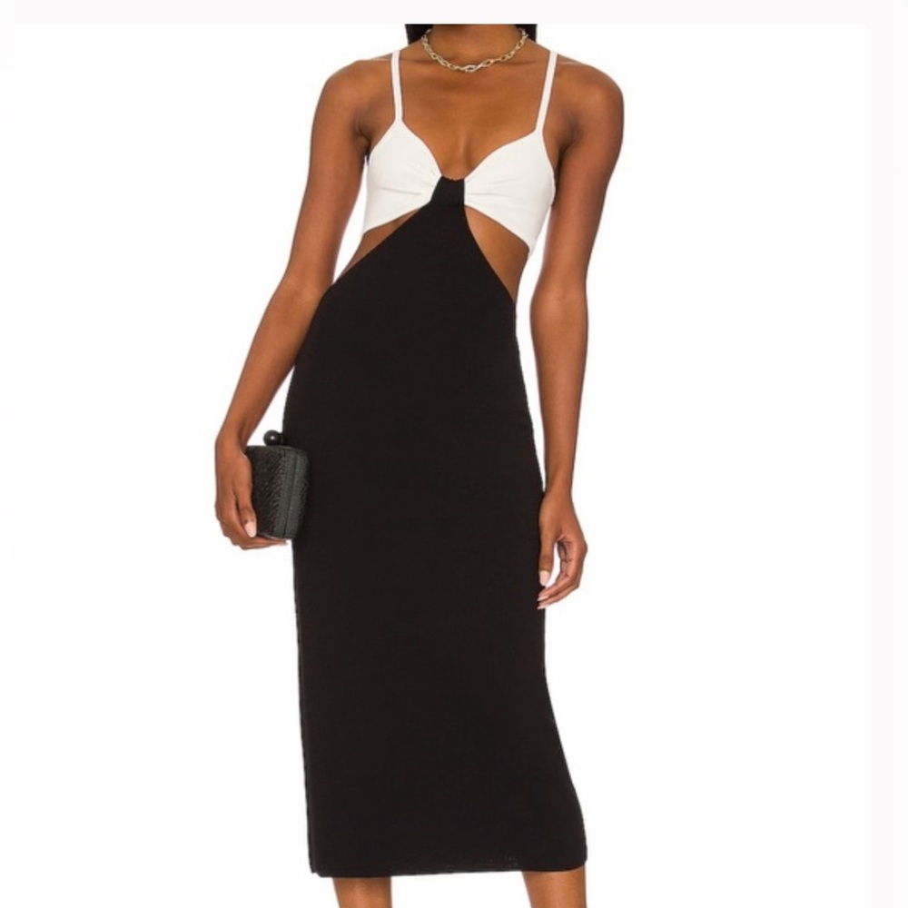 Solid and stripped dress